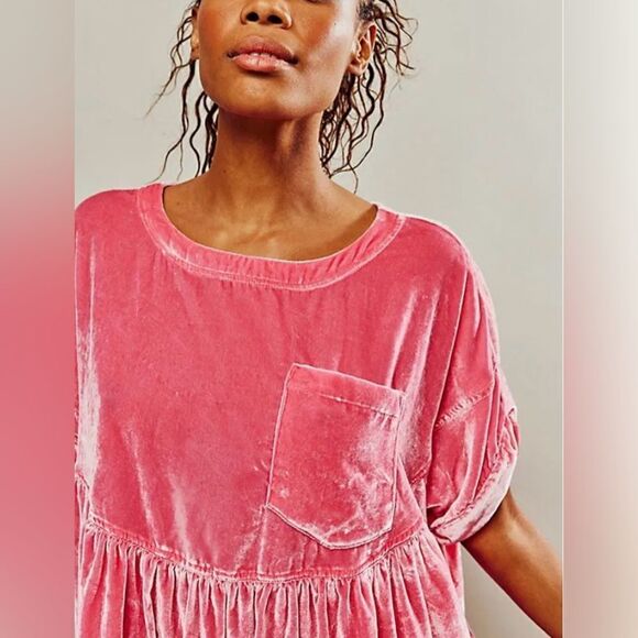 NWOT size Small Free People Moon City Velvet Top - Picture 3 of 7